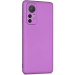 Eonaks Xiaomi 12 Lite Kılıf Kamera Korumalı Silikon Rubber Arka Kapak - Lila