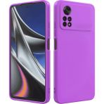 Eonaks Xiaomi Poco M4 Pro Kamera Korumalı Silikon Rubber Arka Kapak Lila Kılıf