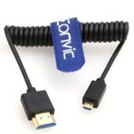 Eonvic 2.1 HDMI sarmal kablo 8 K HDMI mikro HDMI kablosu yüksek hızlı ince HDMI erkek erkek genişletici sarmal kablo Canon M5/m6 Sony A7 A7R A7S A6500 6300 6000 5100 Panasonic GH4