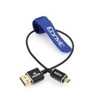 Eonvic 8K 2.1 HDMI - Mikro HDMI Koaksiyel Kablo 2,5 mm Ultra İnce Yumuşak Yüksek Hızlı 48Gbps Atomos-Ninja-V 4K-60P Kayıt Canon-R5C R5 R6 Sony A6500 A7III Panasonic GH4 (Siyah)