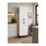 eos mobilya EOS Çok Amaçlı Dolap 4 Kapaklı 195x59x36 cm Mutfak Banyo Balkon Kiler Dolabı Beyaz