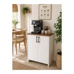 eos mobilya Kahve Köşesi Dolabı 81x58 cm | Çok Amaçlı Mutfak, Banyo, Balkon Dolabı | 2 Kapaklı Raflı Depolama