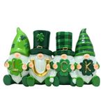 Eousera St Patricks Günü Süslemeleri 4'ü 1 Arada Reçine Cüce Figürleri, Şanslı Yeşil Yonca İrlandalı Yüzsüz Cüce İsveç Tomte Aziz Ayakta Ev Ofis Masa Süsleri Dekor