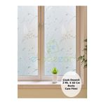 epazzar 3 Metre X 60 Cm Uv Koruyucu Dekoratif 3d Buzlu Çiçek Desenli Cam Banyo Pencere Folyosu Statik Sticke