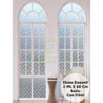 Epazzar 3 mt x 60 cm Uv Koruyucu Transparan 3D Buzlu Ekose Desenli Cam Banyo Pencere Folyosu Statik Sticker - Şeffaf - 60 x 300 cm
