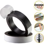 Epazzar Yapışkanlı Şerit Mıknatıs Magnet Kes Kullan Güçlü Sağlam Rulo Çıkarılması Kolay Siyah 2cm x 1 cm