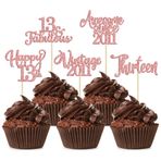 Ephlyn 30 Adet Vintage 2010 Cupcake Süsleri Simli On üç 13 Muhteşem Mutlu 13. Doğum Günü Cupcake Seçimleri 13. Yaş Doğum Günü Yıl Dönümü Parti Pasta Süslemeleri Malzemeleri Pembe Altın