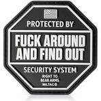 EPIC Goods FAFO İşaretli PVC Yama - F Around ve Find Out Security tarafından korunur | Ceket, Sırt Çantası, Köpek Koşum Takımı için Askeri Moral Yaması | Kanca ve Halka, Molle Aksesuarları (Korumalı - Gri)