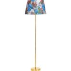 Epifanio Conic Gold Kaplama Paslanmaz Metal Tek Ayaklı Lambader - Flowers Desenli