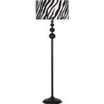 epifanio Grasse Black Üçlü Küre Metal Lambader - Zebra Desenli