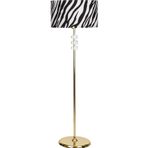 Epifanio Lille Gold Kaplama Üçlü Kare Kristal Detaylı Metal Lambader - Zebra Desenli