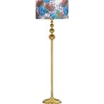 Epifanio Vega Gold Üçlü Küre Tek Ayaklı Metal Lambader - Flowers Desenli