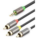 Epilons 3.5 mm To 3rca Kablo 2lıne Gold 1.5m Siyah HDX1064