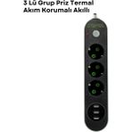 Epilons 3 USB Portlu Üçlü Priz CXE103