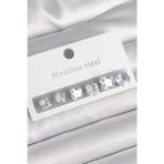 Epilons 316L Çelik Gümüş Renk Kare Zirkon Taşlı Kadın Küpe Seti - TJ-BKP10303