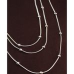 Epilons 316L Çelik Gümüş Renk Minimal Topçuk Model Çoklu Kolye - TJ-BKO6332