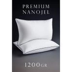 Epilons 50X70CM Nano Jel Lüks Yastık 1200GR Anti-Alerjik Pamuklu Yastık Microfiber Dolgun Silikon
