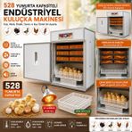 Epilons 528 Kapasiteli Profesyonel Kuluçka Makinesi, Kombine Gelişim ve Çıkım Sistemi, 3 Çeşit Viyol, Dijital Kontrol Paneli, Isı Lambası Hediyeli