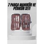 Epilons 7 Parça Paslanmaz Çelik Manikür ve Pedikür Seti Çantalı Profesyonel
