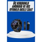 Epilons Amoled Ekran Akıllı Saat Üç Kordonlu Ios Android Uyumlu - Renkli - Standart