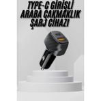 Epilons Araç Içi Şarj Cihazı 38W Güç Kapasiteli Type-C Girişli Araba Çakmaklık