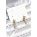Epilons Gold Renk Zirkon Taşlı Damla Pirinç Kadın Küpe - TJ-BKP11288