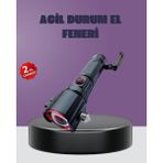 Epilons Güçlü Işıklı El Feneri Acil Durum Çekiç ve Pusula - Altın