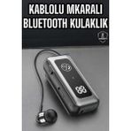 Epilons Kablolu Bluetooth Kulaklık Kulak Içi Stereo Mikrofonlu Dijital Göstergeli