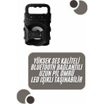 Epilons Kablosuz Bluetooth Hoparlör Ses Bombası Rgb Işıklı Taşınabilir Yüksek Ses Kaliteli - 01-Siyah