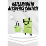 Epilons Katlanabilir Tekerlekli Pazar Market Çarşı Arabası Market Alışveriş Çantası