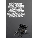 Epilons Kulak Içi Bluetooth Kulaklık Ekranlı Müzik Dinleme Çağrı Cevaplama Siyah - Diğer
