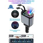 Epilons LED Işık Tavan Aydınlatmalı 66W 4’1 Çift Kablolu Hızlı Şarj 3.4A Araç Içi Çakmaklık Şarj Aleti