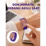 Epilons Pembe Mor ve Metal Kordonlu Akıllı Saat Hediye Seti - Renkli - Standart