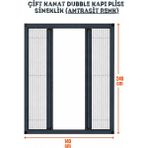Epilons Plise Pileli Sürgülü Sineklik Dubble En 140 cm x Boy 240 cm Sürgülü Akordiyon Kapı Pencere Sineklik (Demir, Ahşap, Çelik,pimapen Kapı - Antrasit - 140 x 240