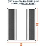 Epilons Plise Pileli Sürgülü Sineklik Dubble En 140 cm x Boy 240 cm Sürgülü Akordiyon Kapı Pencere Sineklik (Demir, Ahşap, Çelik,pimapen Kapı - Beyaz - 140 x 240