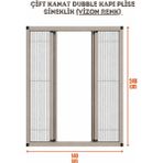 Epilons Plise Pileli Sürgülü Sineklik Dubble En 140 cm x Boy 240 cm Sürgülü Akordiyon Kapı Pencere Sineklik (Demir, Ahşap, Çelik,pimapen Kapı - Vizon - 140 x 240