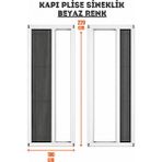Epilons Plise Pileli Sürgülü Sineklik En 100 cm x Boy 220 cm Sürgülü Akordiyon Kapı Pencere Sineklik (Demir, Ahşap, Çelik,pimapen Kapı - Beyaz - 100 x 220