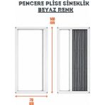 Epilons Plise Pileli Sürgülü Sineklik En 70 cm x Boy 140 cm Sürgülü Akordiyon Kapı Pencere Sineklik - Beyaz - 70 x 140