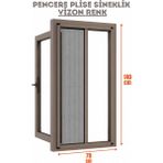 Epilons Plise Pileli Sürgülü Sineklik En 70 cm x Boy 140 cm Sürgülü Akordiyon Kapı Pencere Sineklik - Vizon - 70 x 140