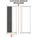 Epilons Plise Pileli Sürgülü Sineklik En 90 cm x Boy 210 cm Sürgülü Akordiyon Kapı Pencere Sineklik (Demir, Ahşap, Çelik,pimapen Kapı - Beyaz - 90 x 210