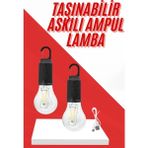 Epilons Şarjlı Aydınlatma Ampul Tasarımlı Ambians Işık Askılı Kamp Lambası - Renkli
