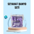 Epilons Taşınabilir 5’li Seyahat Banyo Seti Krem Renkli Şampuanlık Sprey Krem Kutusu