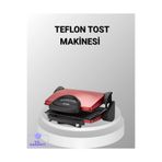 Epilons Tost Makinesi Kırmızı Döküm Plaka 6+ Dilim Çok Kapasiteli Izgara