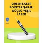 Epilons Uzun Mesafe Görünürlüklü Yeşil Lazer Pointer Şarjlı - 1 - 10 W - Beyaz