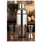 Epinox 3 lü kokteyl seti,bar seti paslanmaz çelik 500 ml shaker,15/30 ml çelik jigger,motta ölçü bardağı