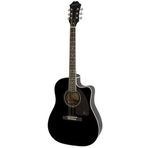 Epiphone AJ-220SCE Solid Top Elektro Akustik Gitar (Ebony)