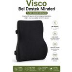 EpiRelax Bel Fıtığına Destek Ortopedik Visco Bel Yastığı – Araba & Ofis İçin Sırt Minderi - 34 x 35 cm - Siyah