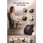 EpiRelax Duruş Düzeltici Bel Destek Yastığı – Ortopedik Visco Sırt Minderi, Araba ve Ofis Kullanımına Uygun Bel Boşluğu Destekleyici - 33 x 34 cm - Siyah