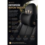 EpiRelax Ortopedik Araç Boyun Destek Yastığı Boyun ve Omurga Destekli Ayarlanabilir Lastik - 0 - Siyah