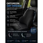EpiRelax Ortopedik Visco Sırt Yastığı – Bel Destek Minderi, Araba & Ofis İçin, Bel Ağrısı Destekleyici - 45 x 65 cm - Siyah